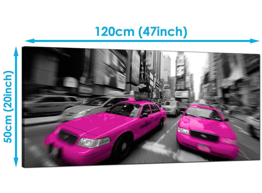 Cheap Pink Wide Canvas of Nyc Taxi