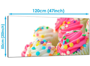 Cheap Pink Extra Large Kitchen Canvas of Cupcakes