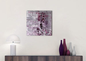 Cheap Plum Grey Abstract Painting Wall Art Print Canvas Modern 49cm Square 1S359S For Your Dining Room