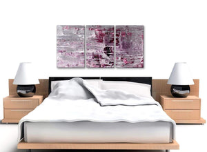 Cheap Plum Grey Abstract Painting Wall Art Print Canvas Split 3 Set 125cm Wide 3359 For Your Living Room