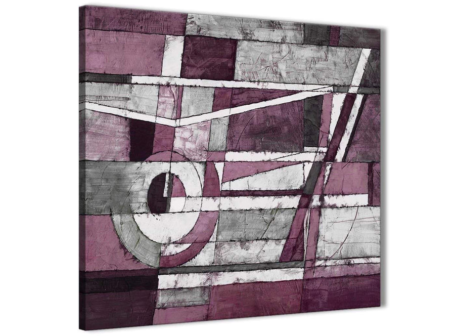 Cheap Plum Grey White Painting Kitchen Canvas Wall Art Accessories - Abstract 1s408s - 49cm Square Print