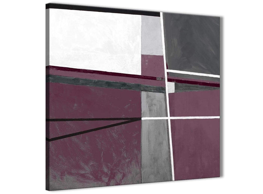 Cheap Plum Purple Grey Painting Bathroom Canvas Pictures Accessories - Abstract 1s391s - 49cm Square Print