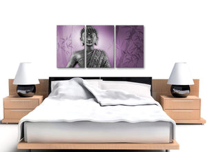 Cheap Purple And Grey Silver Wall Art Prints Of Buddha Canvas Multi 3 Part 3330 For Your Dining Room