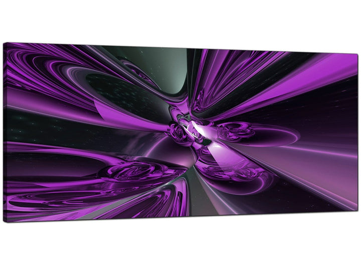 Purple Bedroom Wide Abstract Canvas - 4018