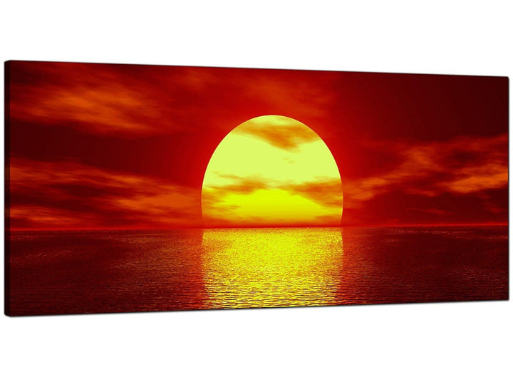Red Modern Large Canvas of Sunset - 4001