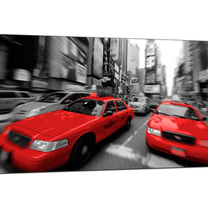 Red Living Room Large Canvas of New York Taxi