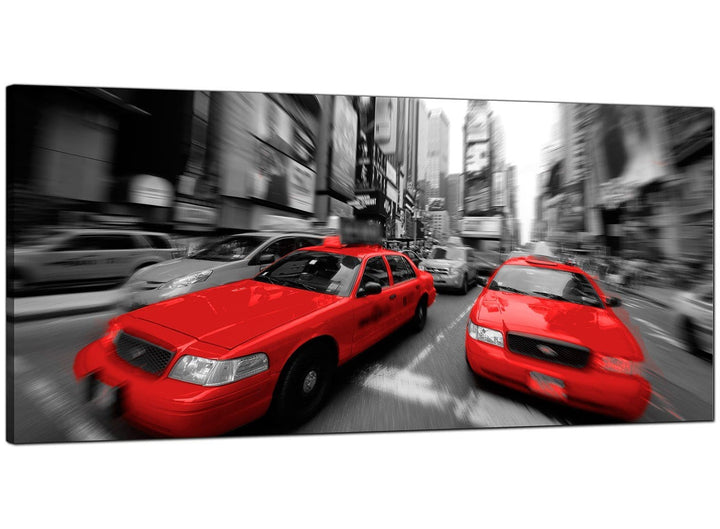 Red Living Room Large Canvas of New York Taxi - 4025