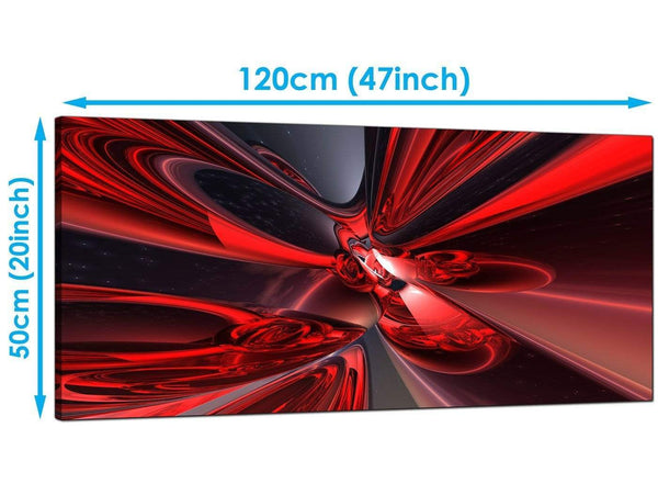 Bedroom Red Wide Abstract Canvas