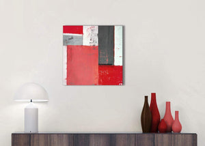 Cheap Red Grey Abstract Painting Canvas Wall Art Modern 49cm Square 1S343S For Your Living Room
