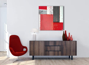 Cheap Red Grey Abstract Painting Canvas Wall Art Modern 79cm Square 1S343L For Your Bedroom