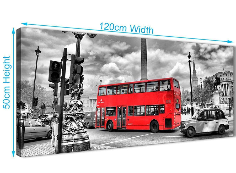 Cheap Red London Bus - Street Scene Cityscape Living Room Canvas Wall Art Accessories - 1210 - 120cm Print