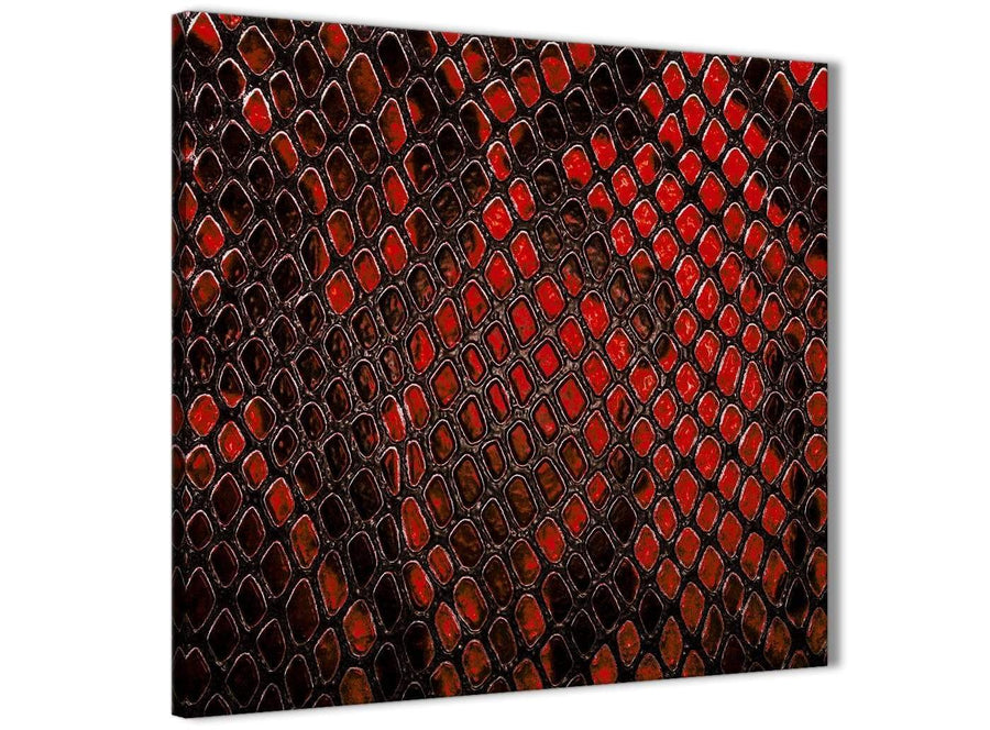 Cheap Red Snakeskin Animal Print Bathroom Canvas Wall Art Accessories - Abstract 1s476s - 49cm Square Print