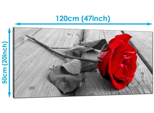 Living-Room Red Large Canvas of Flowers