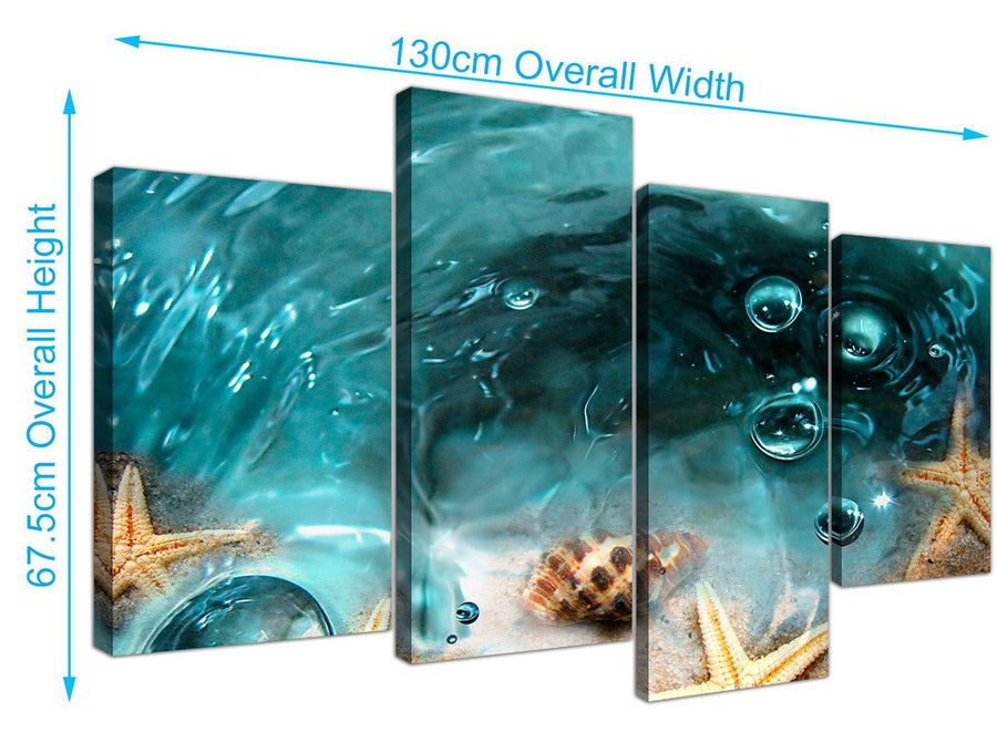 Cheap seaside starfish canvas prints teal 4253