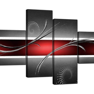 Set Of 4 Cheap Red Canvas Picture