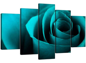 5 Piece Set of Modern Turquoise Canvas Picture