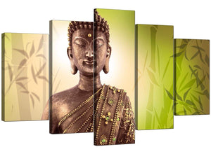 Set Of 5 Extra-Large Green Canvas Wall Art