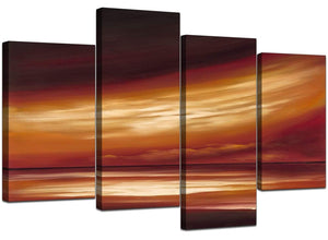 4 Part Set of Modern Beige Canvas Picture