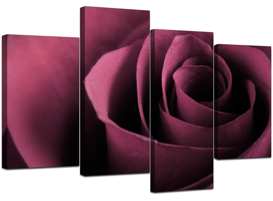 Set Of 4 Living-Room Plum Canvas Pictures