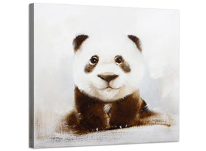Large Nursery Childrens Kids Bedroom - Panda Modern Canvas Art - 48cm - 1s250m