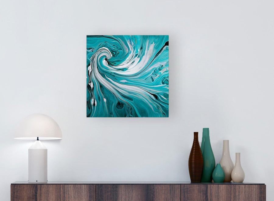 cheap square teal abstract swirl canvas pictures 1s266s