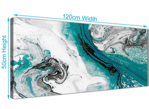 Cheap Teal and Grey Swirl Living Room Canvas Wall Art Accessories - Abstract 1468 - 120cm Print