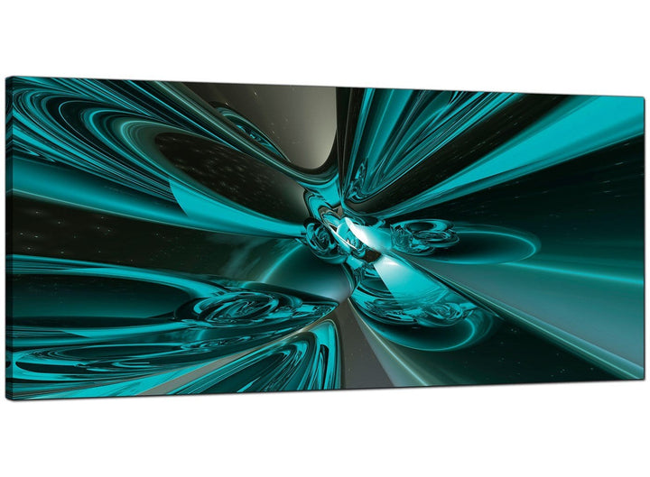 Teal Living Room Large Abstract Canvas - 4017