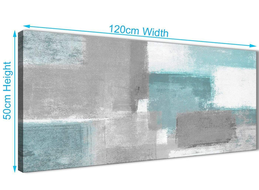 Cheap Teal Grey Painting Bedroom Canvas Pictures Accessories - Abstract 1377 - 120cm Print