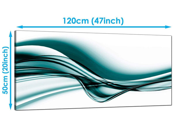Bedroom Teal Large Abstract Canvas