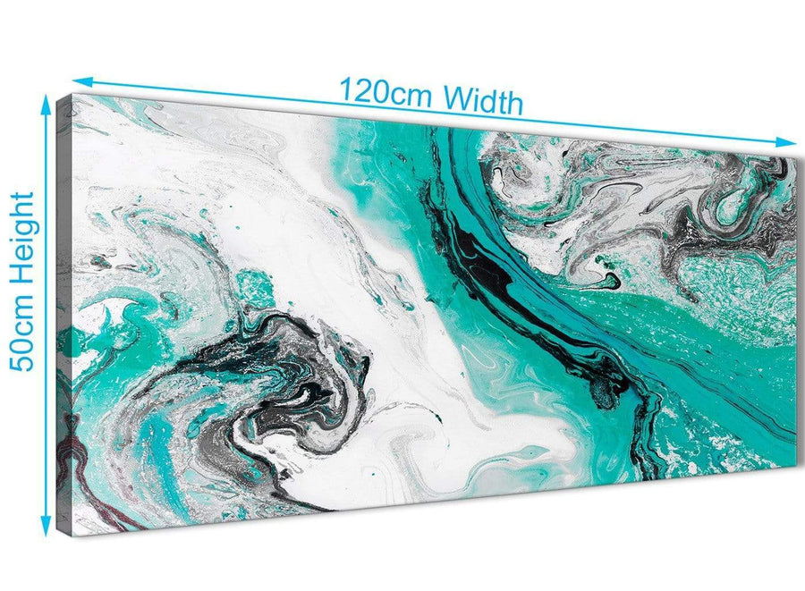 Cheap Turquoise and Grey Swirl Living Room Canvas Wall Art Accessories - Abstract 1460 - 120cm Print