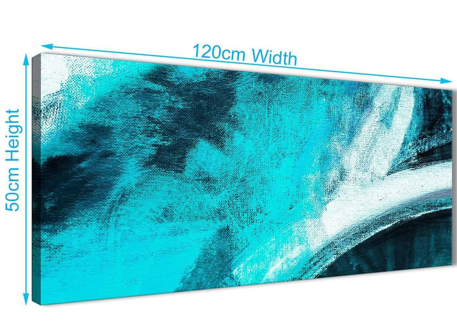 Cheap Turquoise and White - Living Room Canvas Wall Art Accessories - Abstract 1448 - 120cm Print