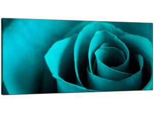 Turquoise Large Floral Living Room Canvas