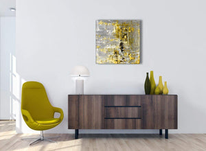 Cheap Yellow Abstract Painting Wall Art Print Canvas Modern 64cm Square 1S357M For Your Living Room