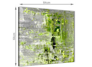 Chic Lime Green Grey Abstract Painting Wall Art Print Canvas Modern 64cm Square 1S360M For Your Living Room