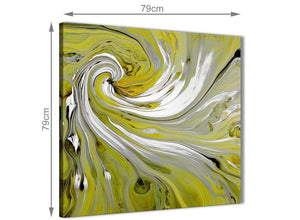 Chic Lime Green Swirls Modern Abstract Canvas Wall Art Modern 79cm Square 1S351L For Your Living Room