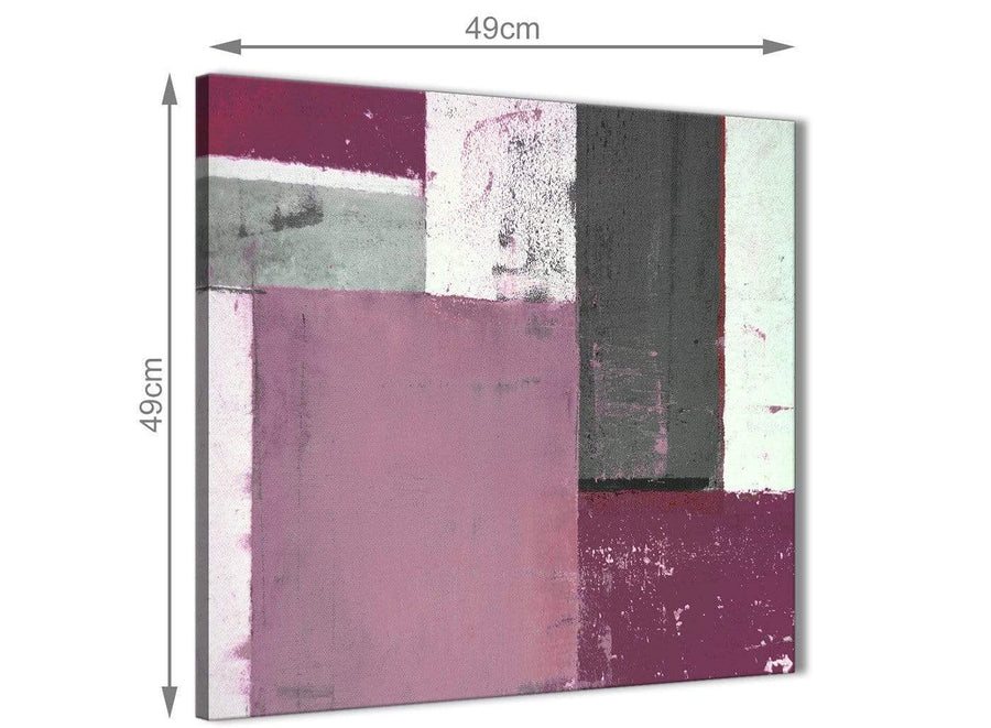 Chic Plum Gray Abstract Painting Canvas Wall Art Picture Modern 49cm Square 1S342S For Your Living Room