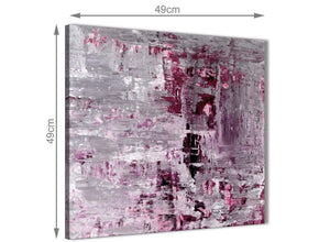 Chic Plum Grey Abstract Painting Wall Art Print Canvas Modern 49cm Square 1S359S For Your Bedroom