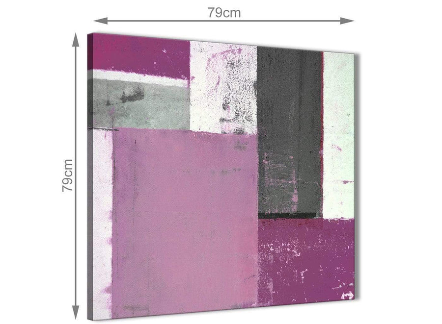Chic Purple Grey Abstract Painting Canvas Wall Art Picture Modern 79cm Square 1S355L For Your Bedroom