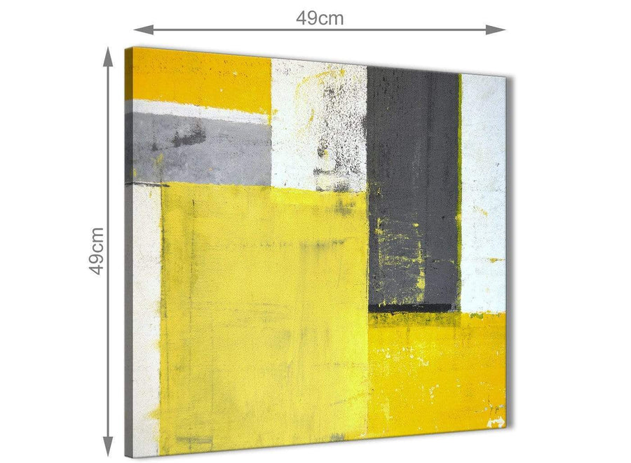 Chic Yellow Grey Abstract Painting Canvas Modern 49cm Square 1S346S For Your Bedroom