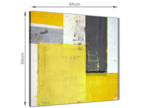 Chic Yellow Grey Abstract Painting Canvas Modern 64cm Square 1S346M For Your Living Room