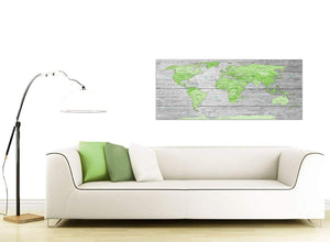 Contemporary Green Grey Large Lime Green Grey World Map Atlas Canvas Wall Art Print Maps Canvas Modern 120cm Wide 1301 For Your Boys Bedroom
