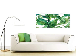 Contemporary Green Palm Tropical Banana Leaves Canvas Modern 120cm Wide 1324 For Your Dining Room