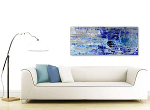 Contemporary Indigo Blue Grey Abstract Painting Wall Art Print Canvas Modern 120cm Wide 1358 For Your Living Room