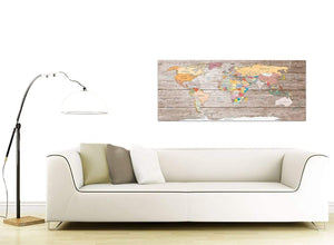 Contemporary Large Decorative Map Of The World Atlas Canvas Modern 120cm Wide 1326 For Your Kitchen