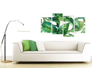 Contemporary Large Green Palm Tropical Banana Leaves Canvas Split 4 Part 4324 For Your Kitchen