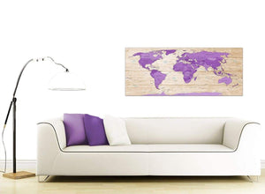 Contemporary Large Purple Cream Map Of The World Atlas Canvas Modern 120cm Wide 1312 For Your Kitchen