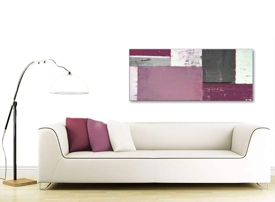 Contemporary Plum Gray Abstract Painting Canvas Wall Art Picture Modern 120cm Wide 1342 For Your Dining Room