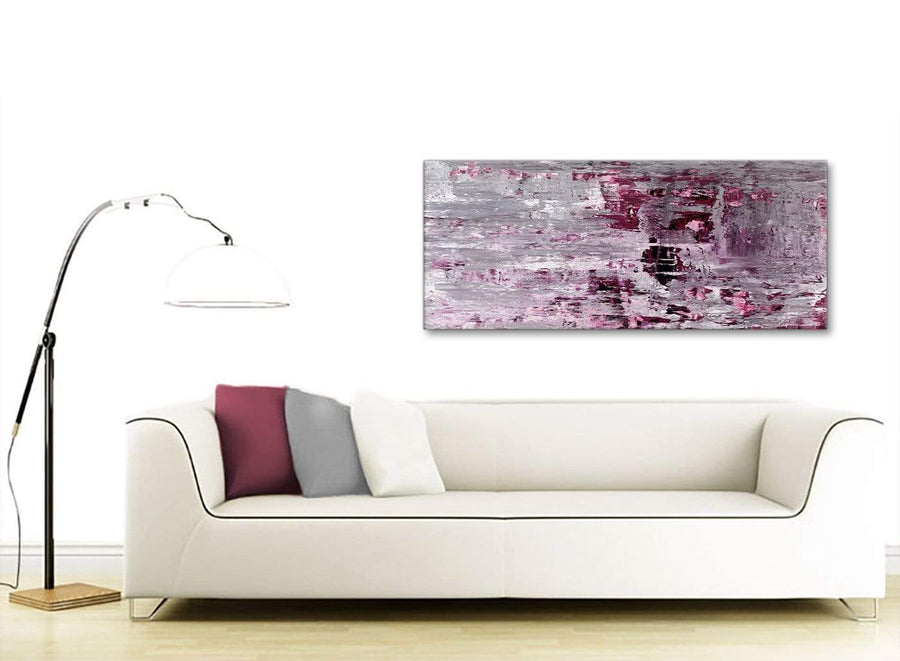 Contemporary Plum Grey Abstract Painting Wall Art Print Canvas Modern 120cm Wide 1359 For Your Dining Room