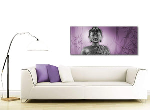 Contemporary Purple And Grey Silver Wall Art Prints Of Buddha Canvas Modern 120cm Wide 1330 For Your Living Room