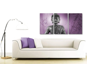 Contemporary Purple And Grey Silver Wall Art Prints Of Buddha Canvas Multi 3 Part 3330 For Your Living Room